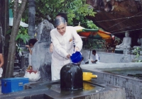 Paying obeisance at Shivling in Cambodia - Jun 2010